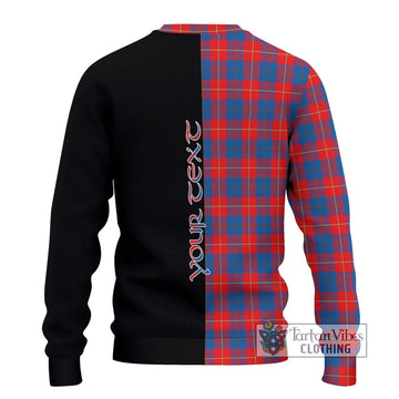 Galloway Red Tartan Ugly Sweater with Family Crest and Half Of Me Style