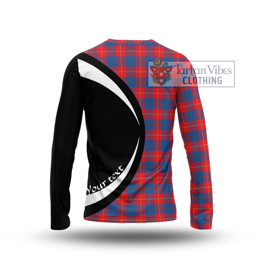 Galloway Red Tartan Long Sleeve T-Shirt with Family Crest Circle Style - Tartan Vibes Clothing