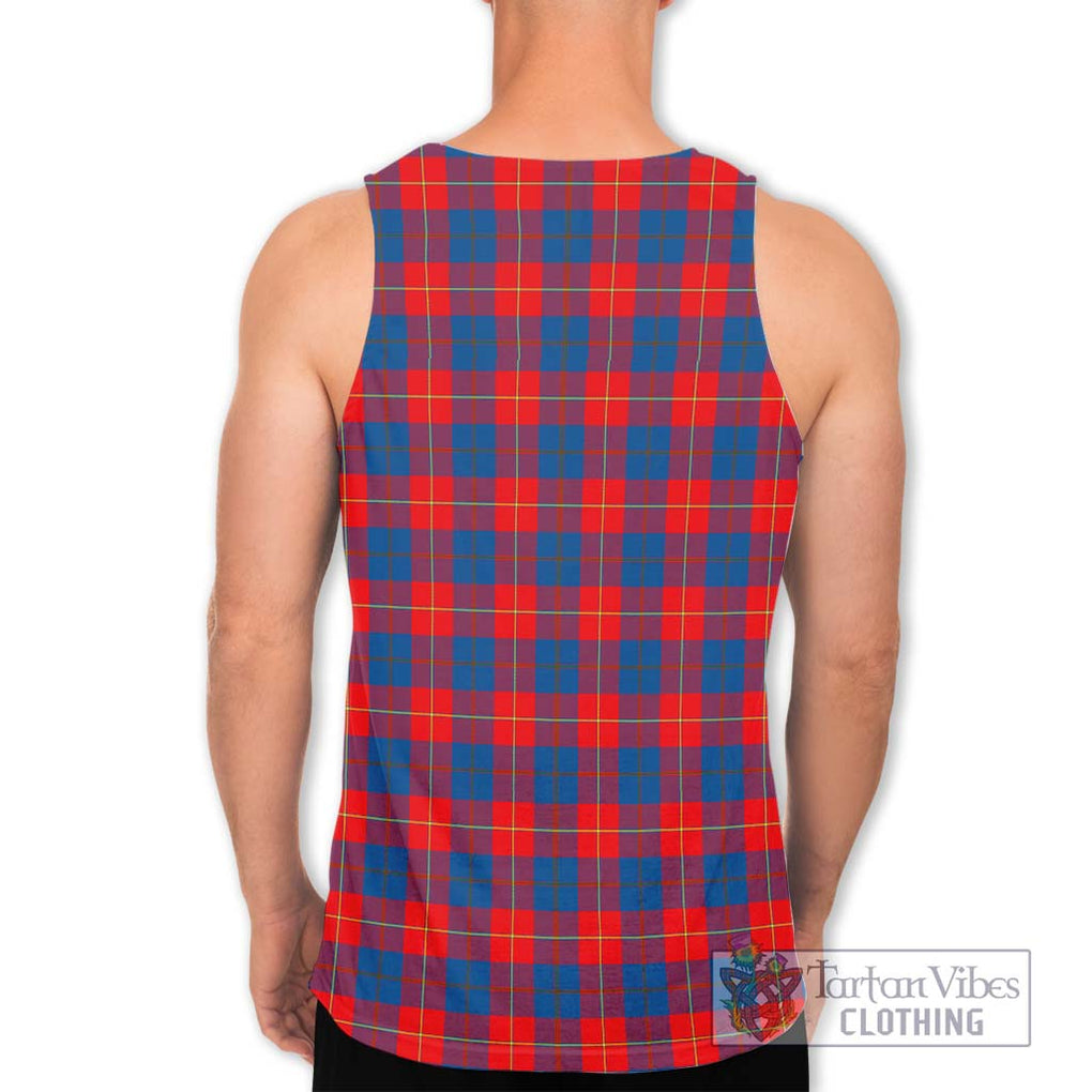 Galloway Red Tartan Men's Tank Top with Family Crest DNA In Me Style - Tartanvibesclothing Shop