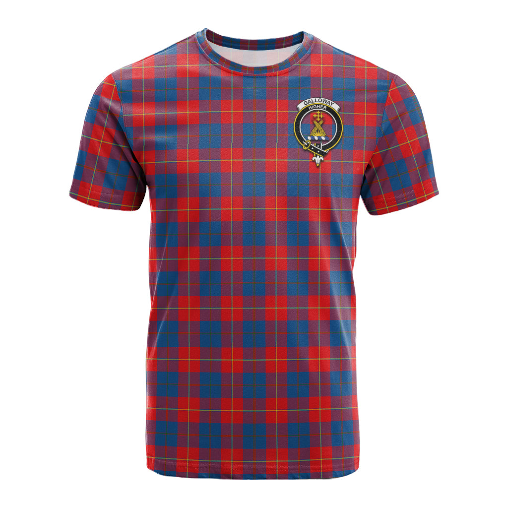 Galloway Red Tartan T-Shirt with Family Crest - Tartan Vibes Clothing