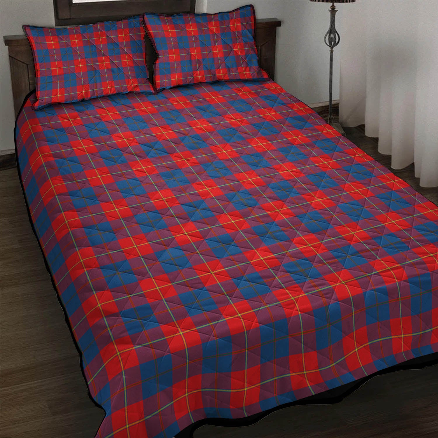 Galloway Red Tartan Quilt Bed Set - Tartanvibesclothing