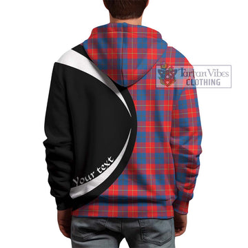 Galloway Red Tartan Hoodie with Family Crest Circle Style