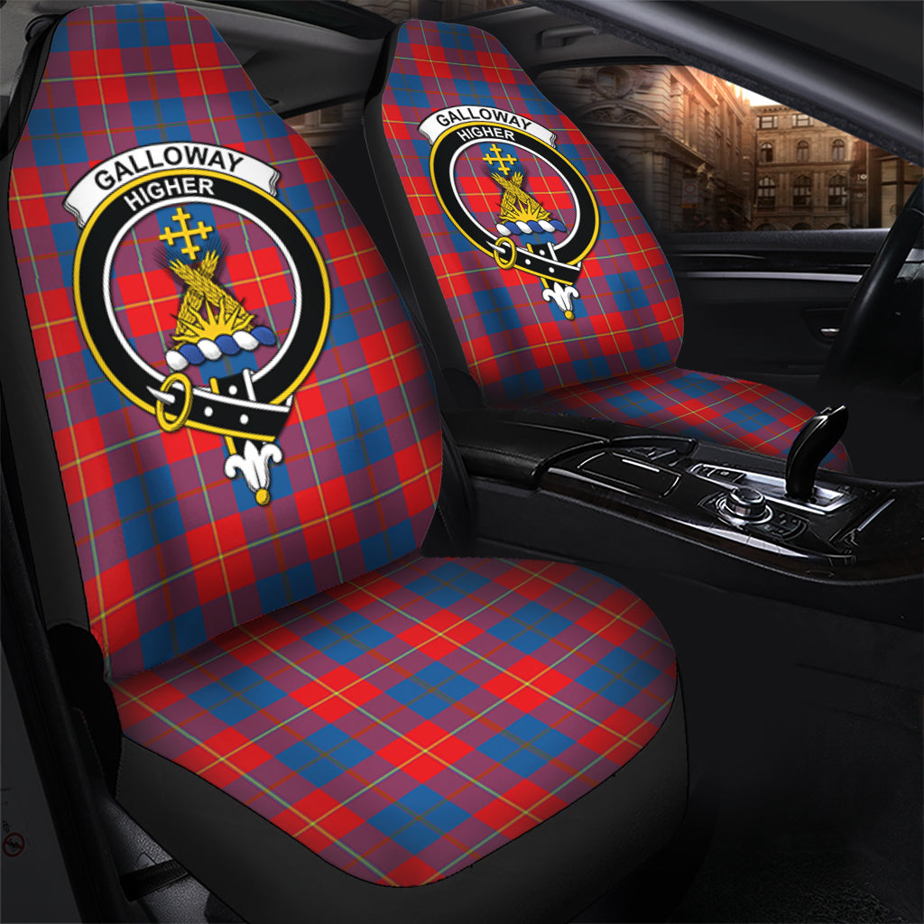 Galloway Red Tartan Car Seat Cover with Family Crest - Tartanvibesclothing