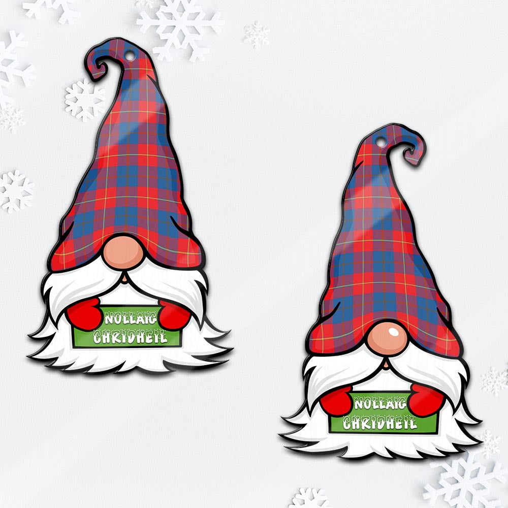 Galloway Red Gnome Christmas Ornament with His Tartan Christmas Hat Mica Ornament - Tartanvibesclothing