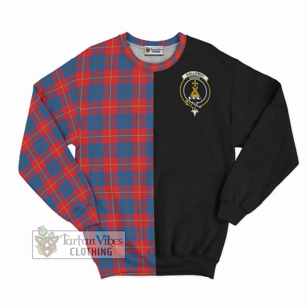 Galloway Red Tartan Sweatshirt with Family Crest and Half Of Me Style - Tartanvibesclothing Shop