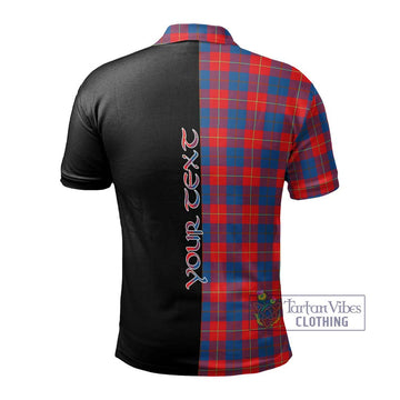 Galloway Red Tartan Polo Shirt with Family Crest and Half Of Me Style