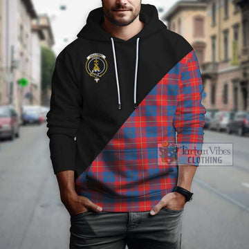 Galloway Red Tartan Hoodie with Family Crest and Military Logo Style