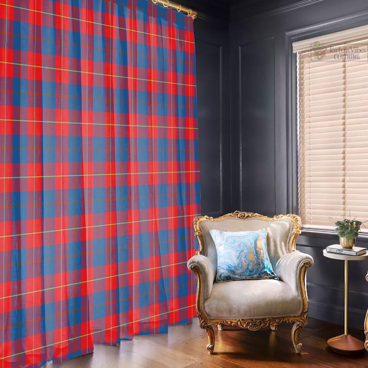 Galloway Red Tartan Window Curtain