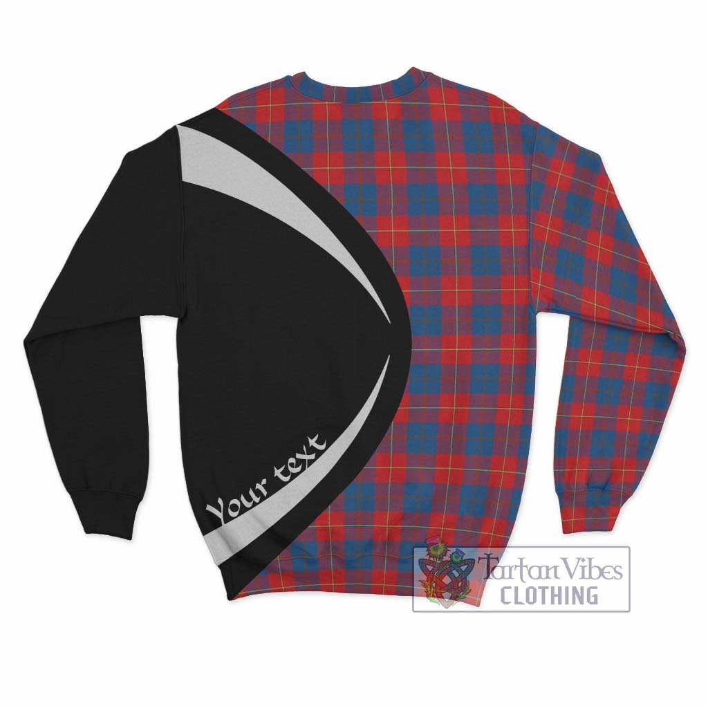 Galloway Red Tartan Sweatshirt with Family Crest Circle Style - Tartan Vibes Clothing