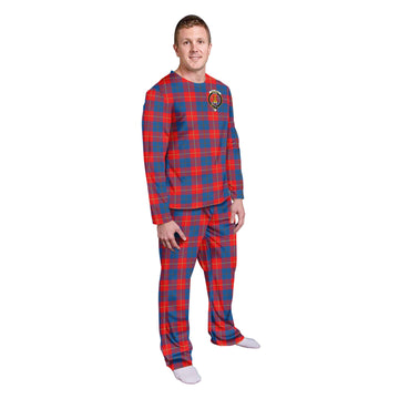 Galloway Red Tartan Pajamas Family Set with Family Crest