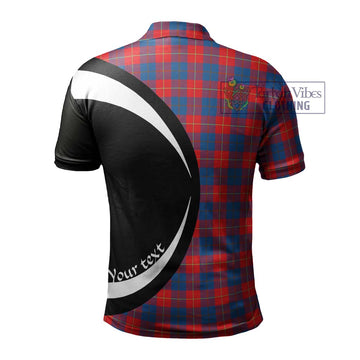 Galloway Red Tartan Men's Polo Shirt with Family Crest Circle Style