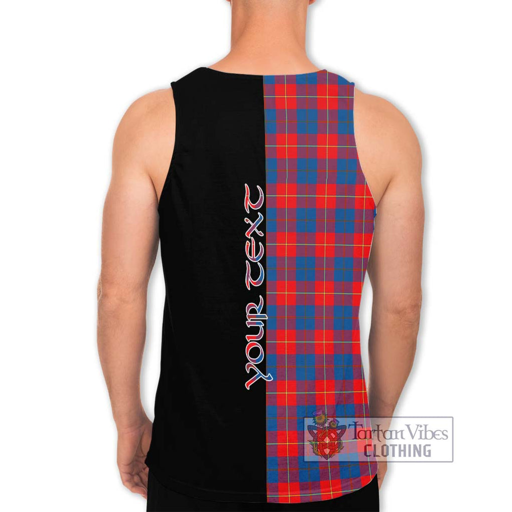 Galloway Red Tartan Men's Tank Top with Family Crest and Half Of Me Style - Tartanvibesclothing Shop