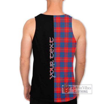 Galloway Red Tartan Men's Tank Top with Family Crest and Half Of Me Style