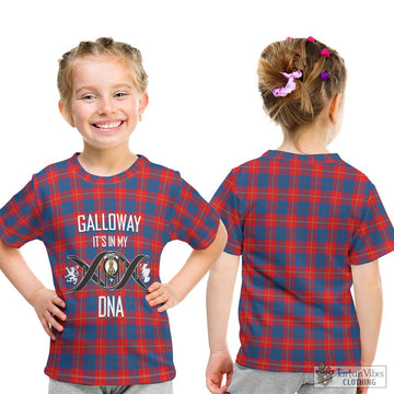 Galloway Red Tartan Kid T-Shirt with Family Crest DNA In Me Style