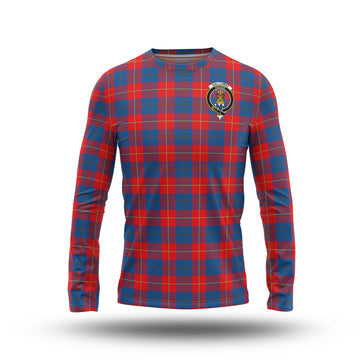 Galloway Red Tartan Long Sleeve T-Shirt with Family Crest