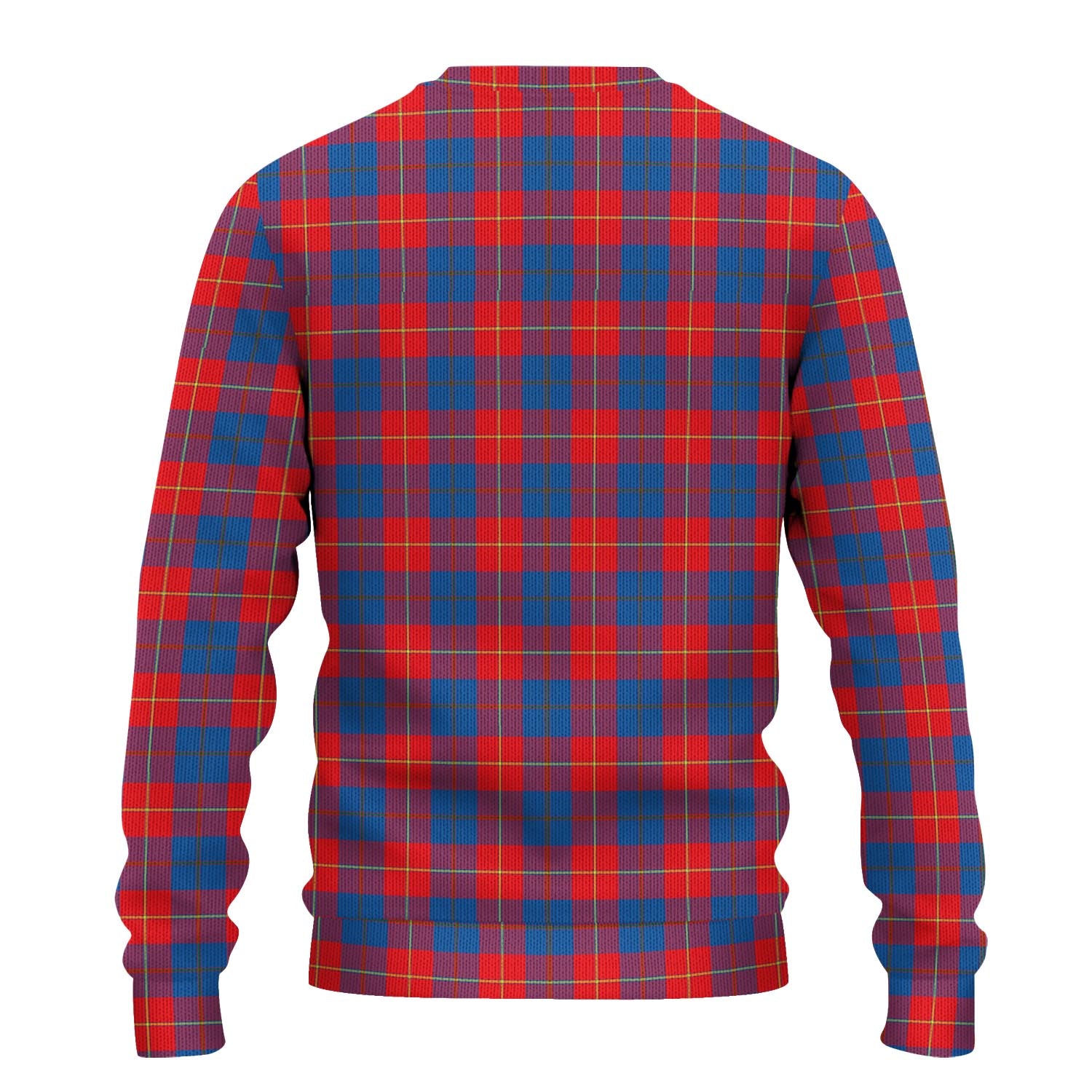 Galloway Red Tartan Knitted Sweater with Family Crest - Tartanvibesclothing