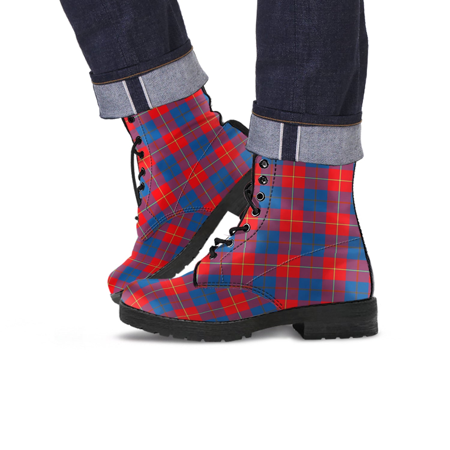 galloway-red-tartan-leather-boots