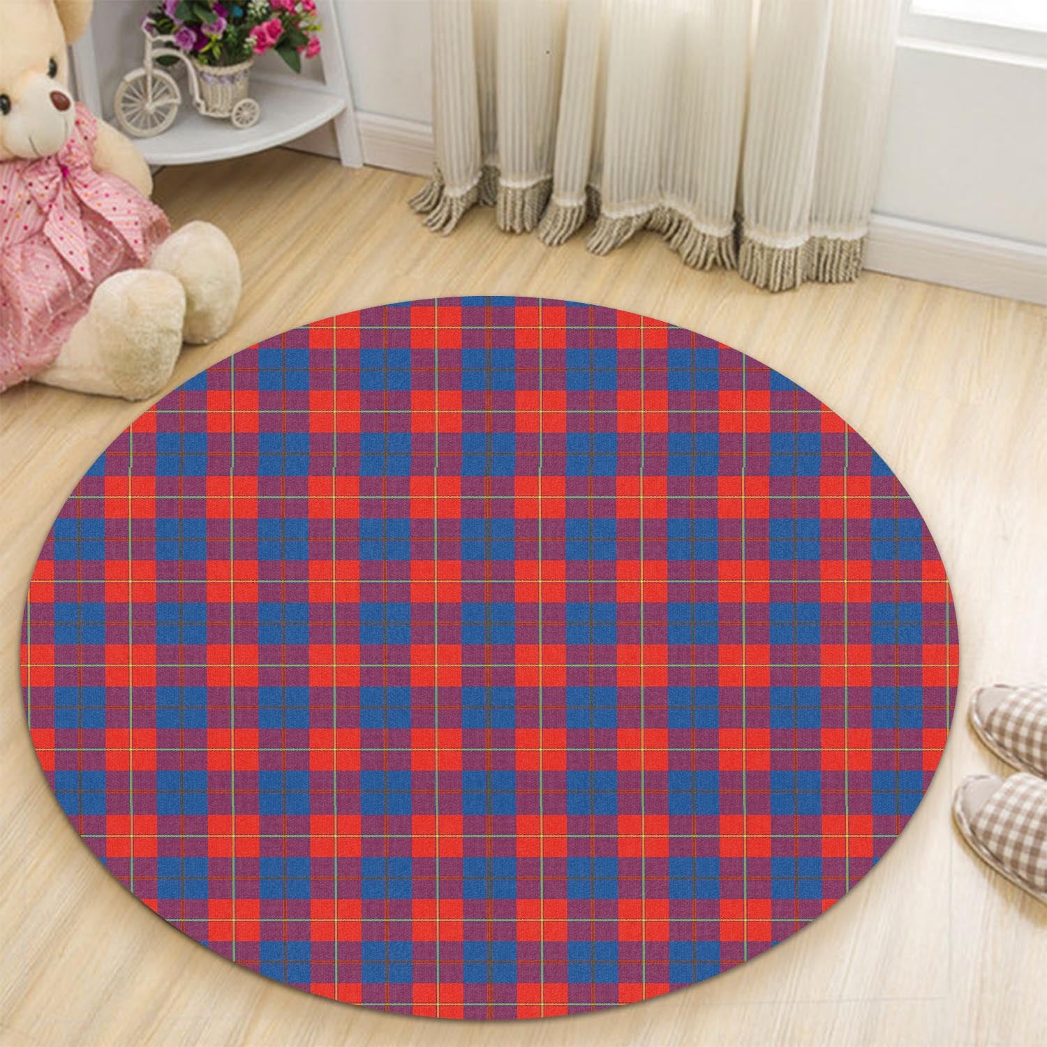 galloway-red-tartan-round-rug