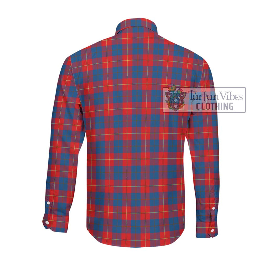 Galloway Red Tartan Long Sleeve Button Shirt with Family Crest DNA In Me Style - Tartanvibesclothing Shop