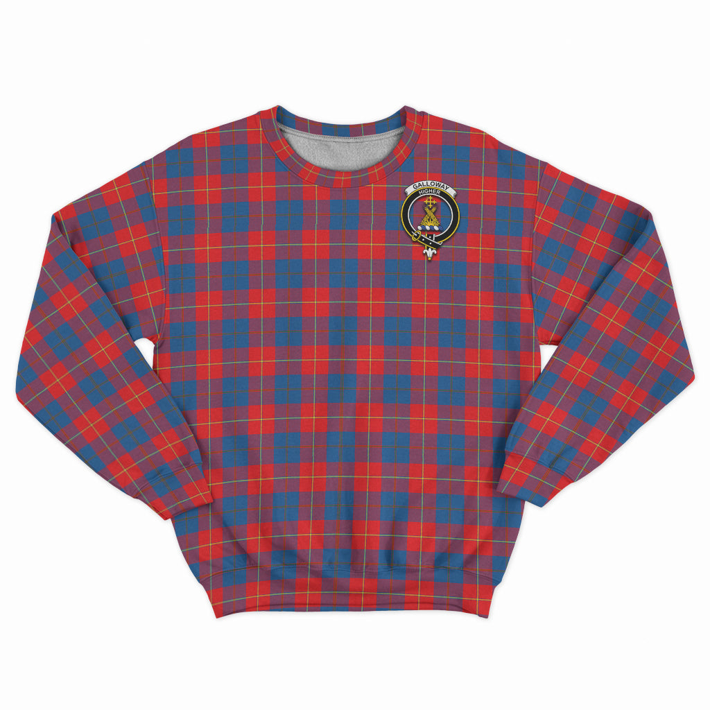 Galloway Red Tartan Sweatshirt with Family Crest - Tartan Vibes Clothing