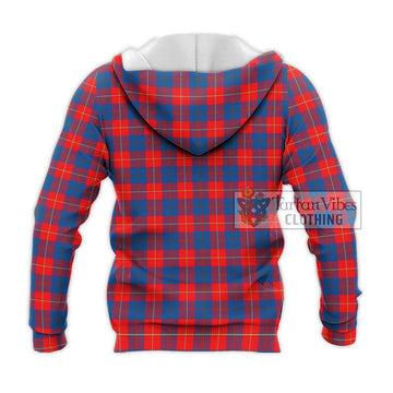 Galloway Red Tartan Knitted Hoodie with Family Crest DNA In Me Style