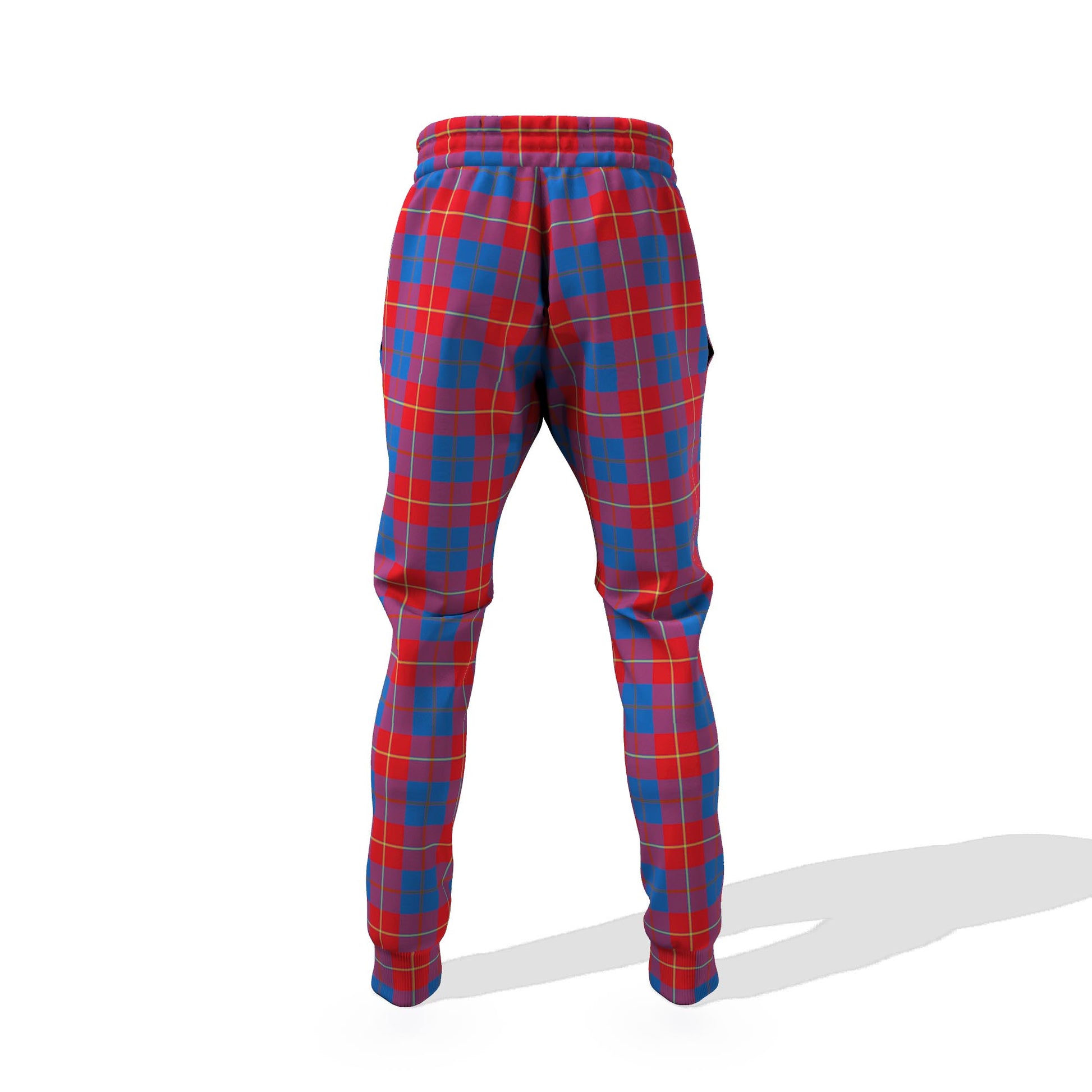 Galloway Red Tartan Joggers Pants with Family Crest - Tartanvibesclothing