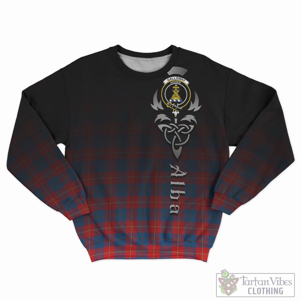 Tartan Vibes Clothing Galloway Red Tartan Sweatshirt Featuring Alba Gu Brath Family Crest Celtic Inspired