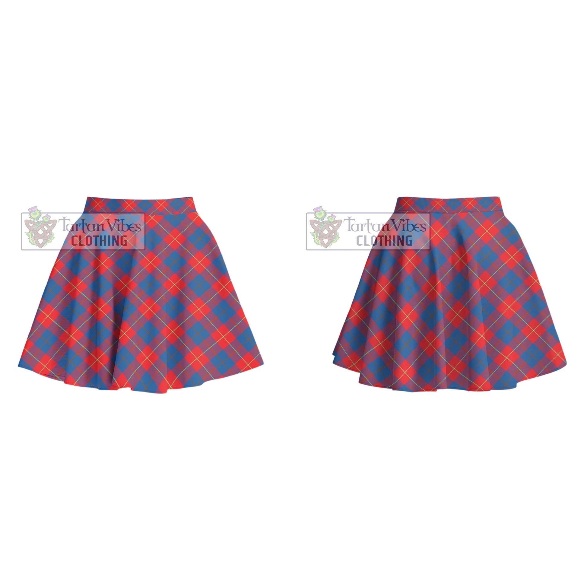 Tartan Vibes Clothing Galloway Red Tartan Women's Plated Mini Skirt