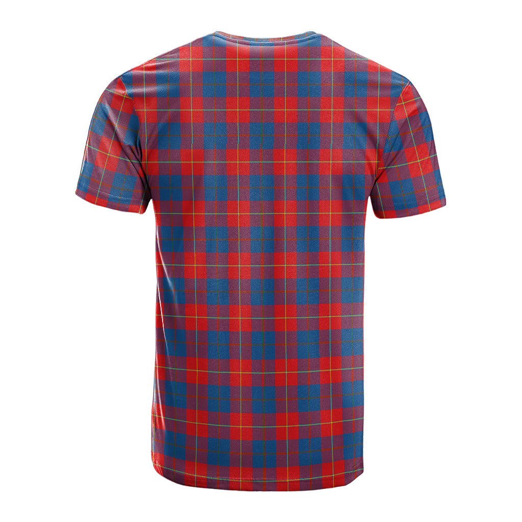 Galloway Red Tartan T-Shirt with Family Crest - Tartan Vibes Clothing