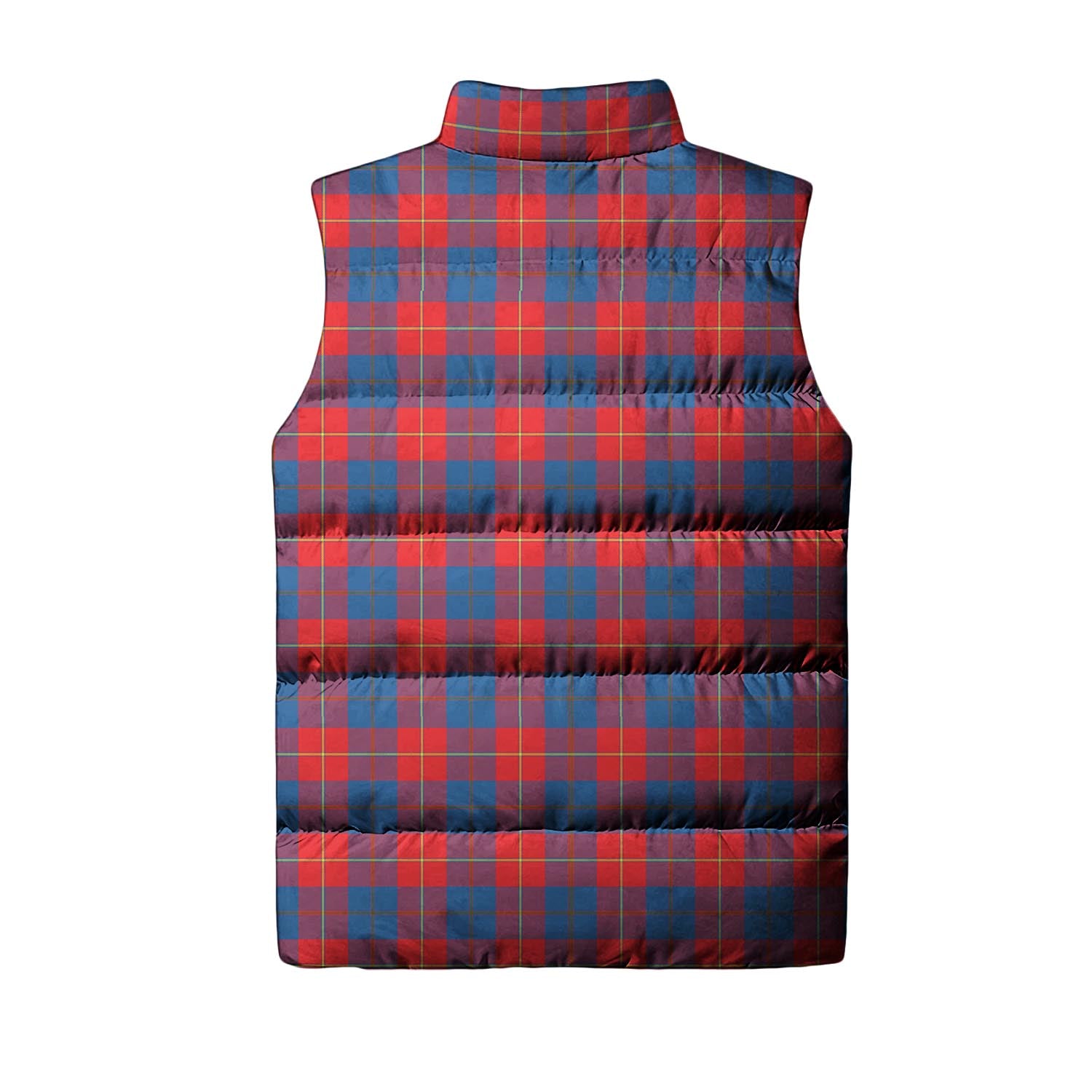 Galloway Red Tartan Sleeveless Puffer Jacket with Family Crest - Tartanvibesclothing