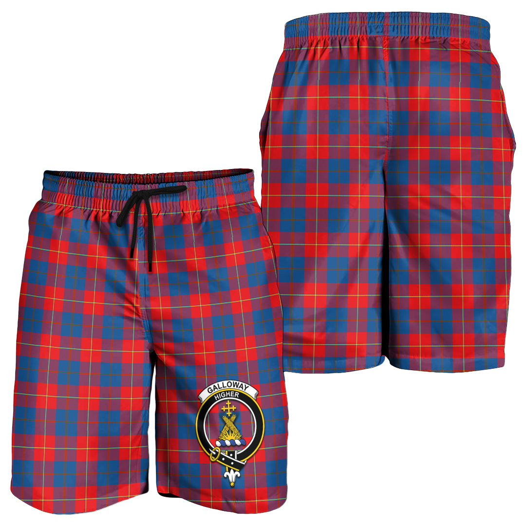 galloway-red-tartan-mens-shorts-with-family-crest