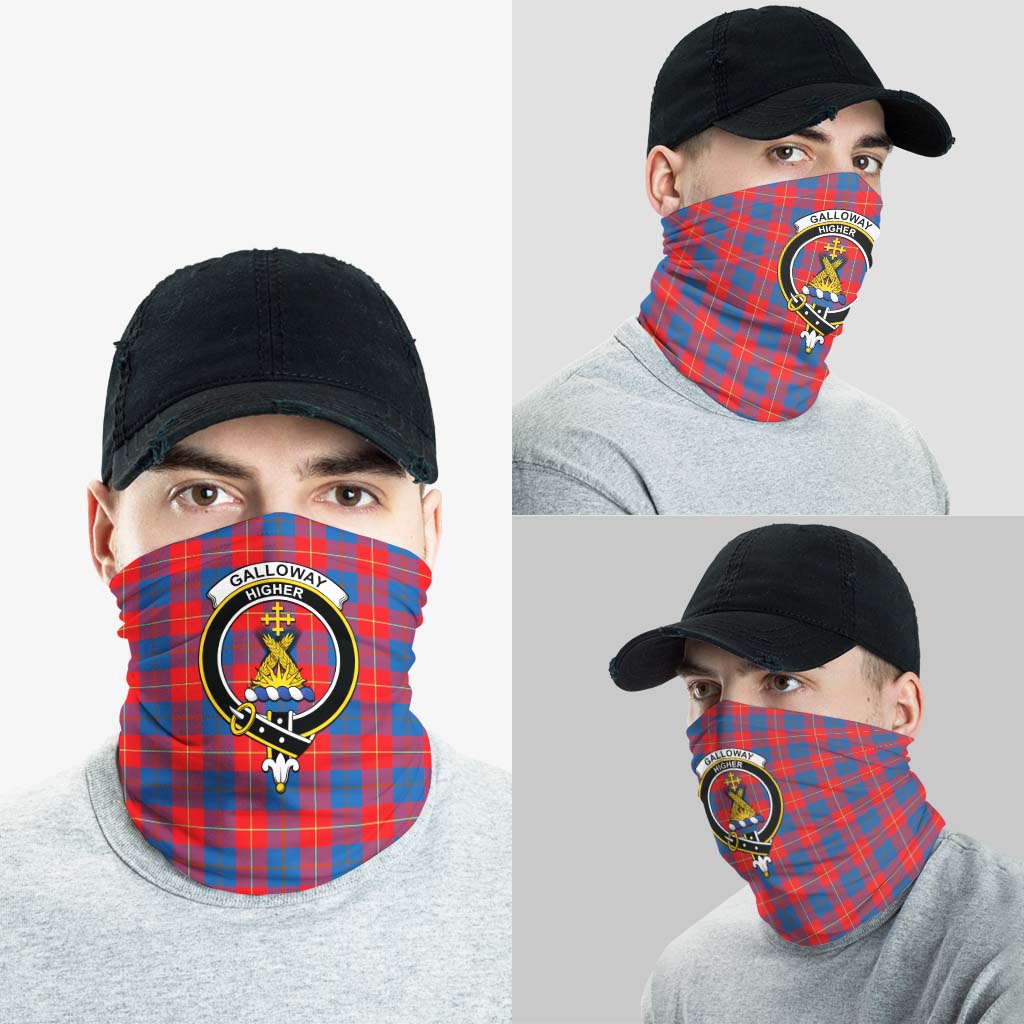 Galloway Red Tartan Neck Gaiters, Tartan Bandanas, Tartan Head Band with Family Crest