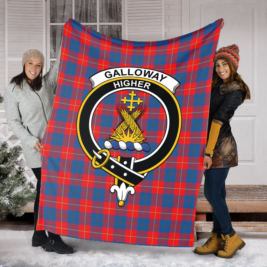 galloway-red-tartab-blanket-with-family-crest