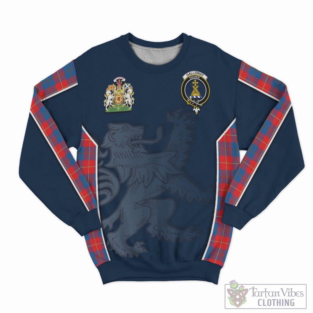 Tartan Vibes Clothing Galloway Red Tartan Sweater with Family Crest and Lion Rampant Vibes Sport Style