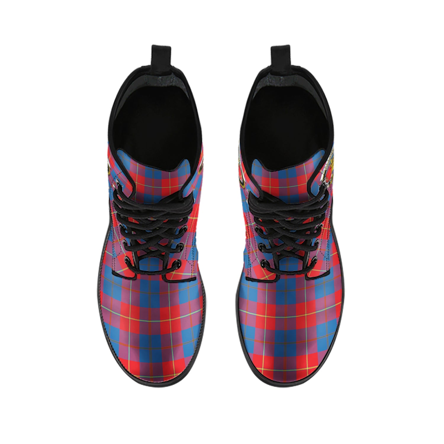 galloway-red-tartan-leather-boots-with-family-crest