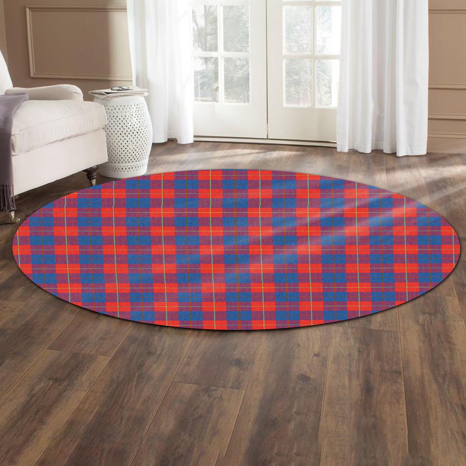 galloway-red-tartan-round-rug