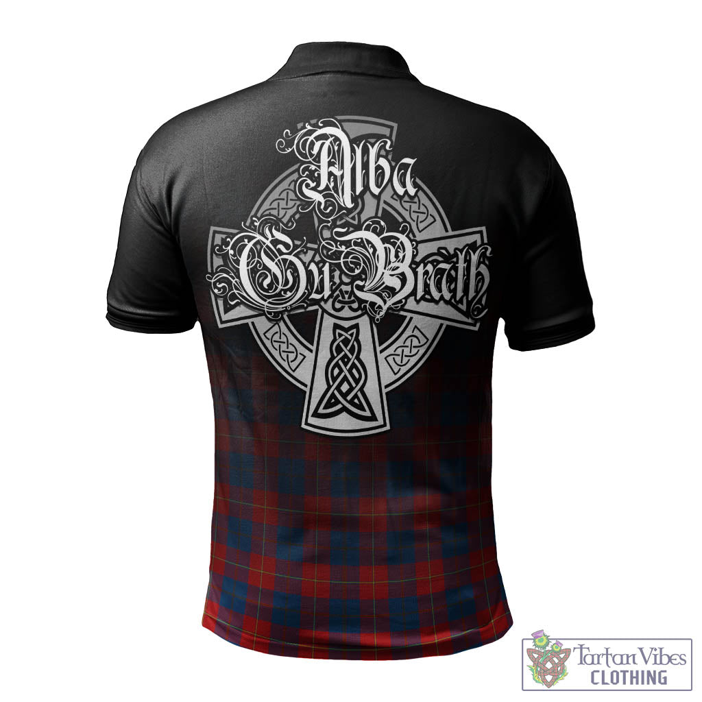 Tartan Vibes Clothing Galloway Red Tartan Polo Shirt Featuring Alba Gu Brath Family Crest Celtic Inspired