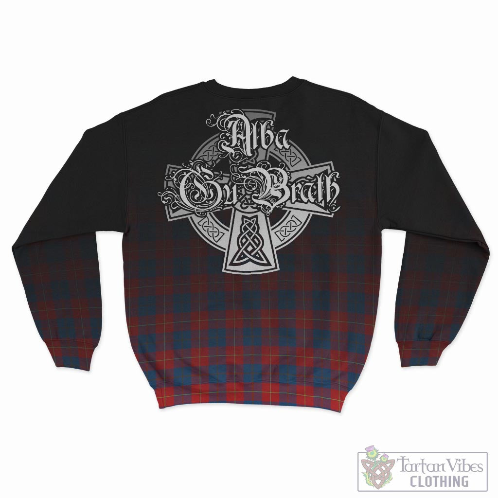 Tartan Vibes Clothing Galloway Red Tartan Sweatshirt Featuring Alba Gu Brath Family Crest Celtic Inspired