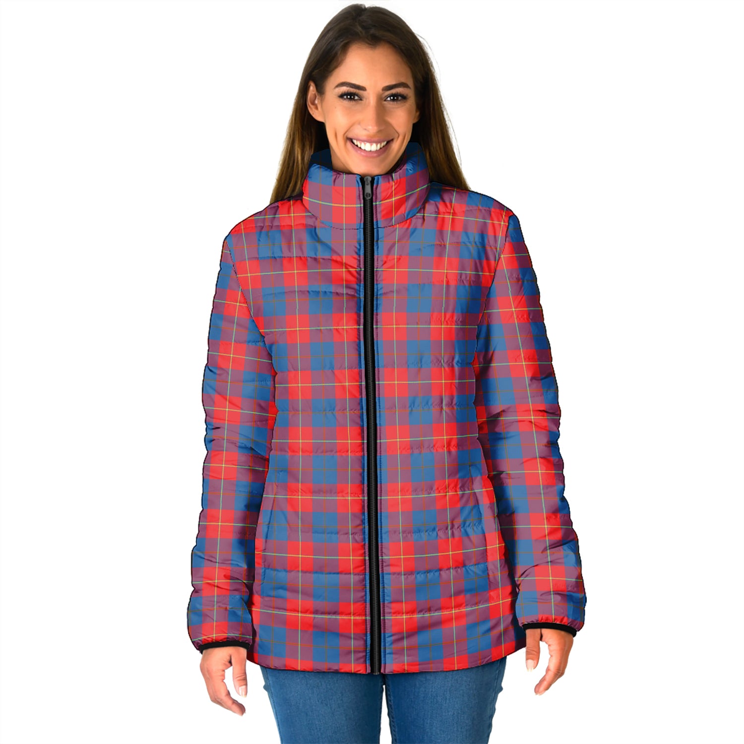 Galloway Red Tartan Padded Jacket - Tartanvibesclothing