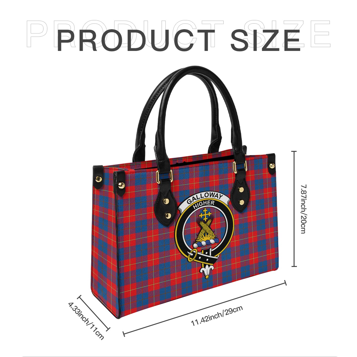 galloway-red-tartan-leather-bag-with-family-crest