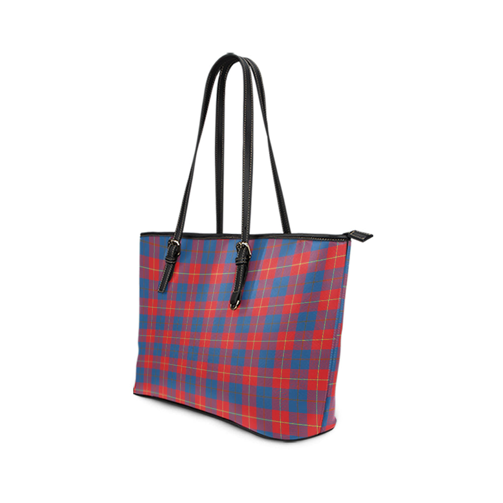 galloway-red-tartan-leather-tote-bag