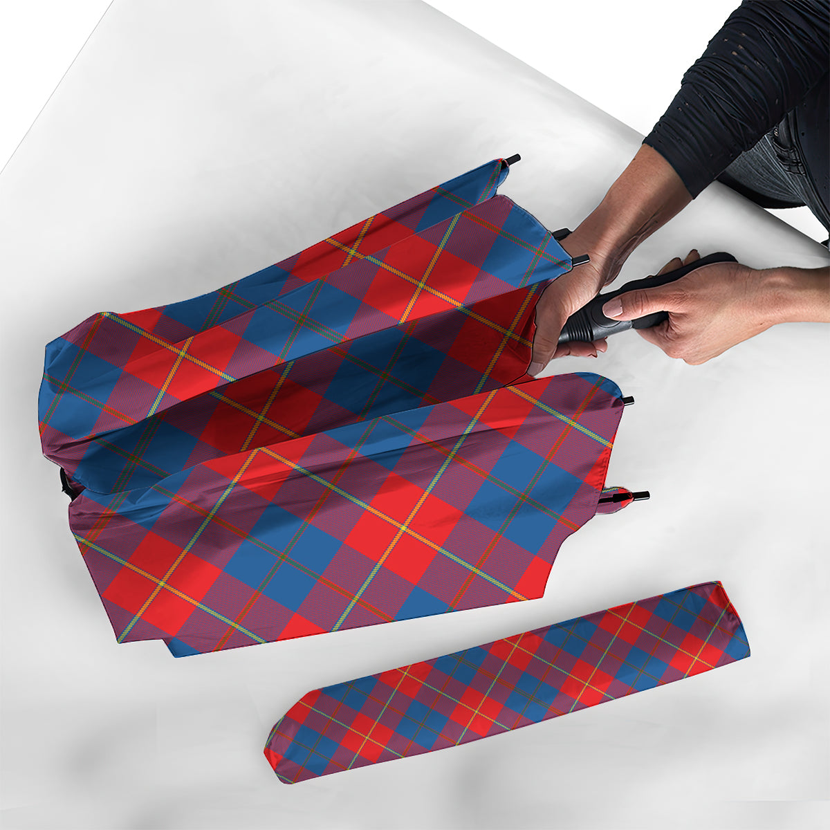 Galloway Red Tartan Umbrella - Tartanvibesclothing