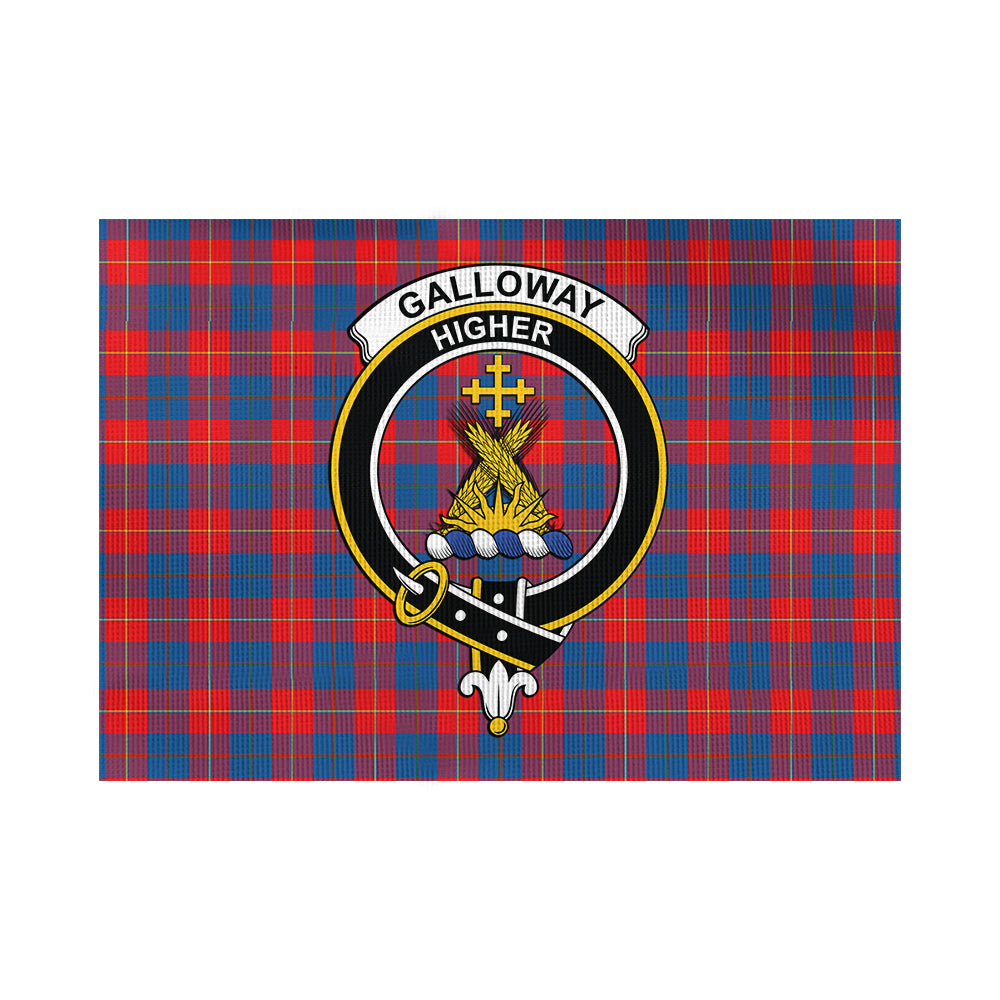 galloway-red-tartan-flag-with-family-crest