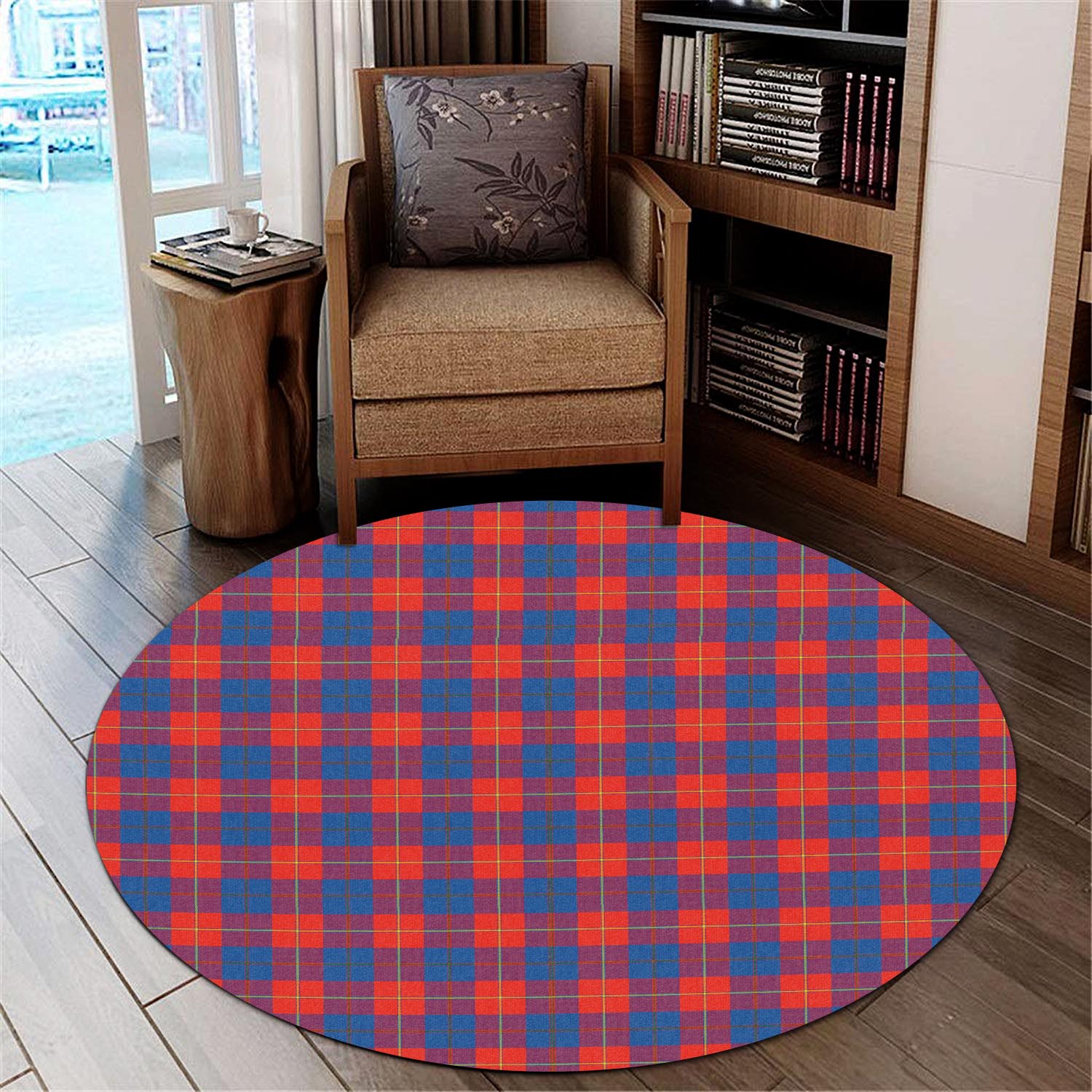 galloway-red-tartan-round-rug