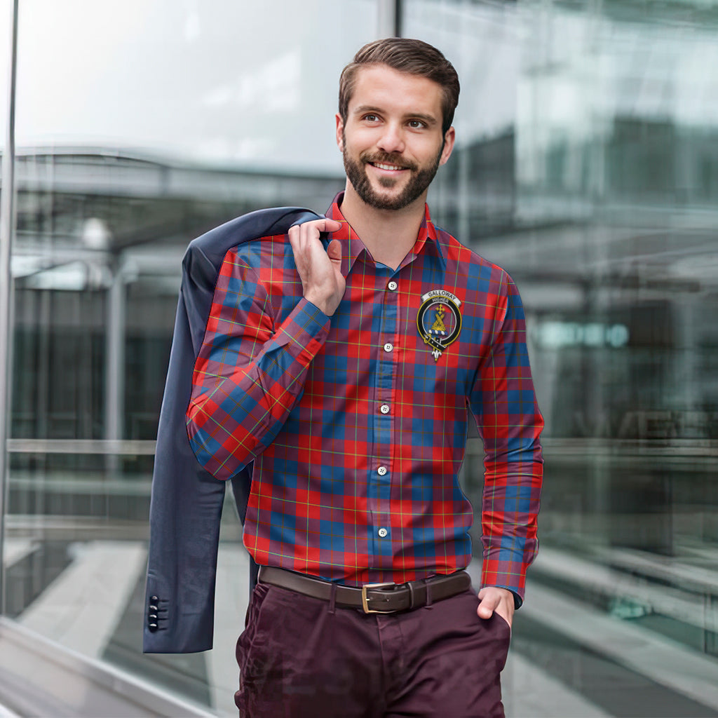 galloway-red-tartan-long-sleeve-button-up-shirt-with-family-crest