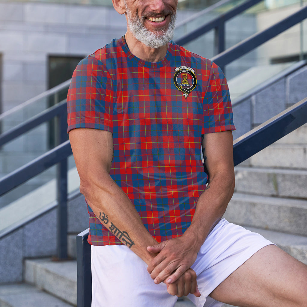 Galloway Red Tartan T-Shirt with Family Crest - Tartan Vibes Clothing