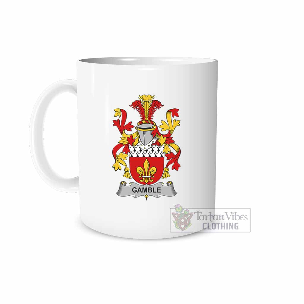 Gamble Irish Clan Coat of Arms Ceramic Mug White - 2D-tartanvibesclothing