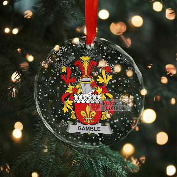 Gamble Irish Clan Christmas Glass Ornament with Coat of Arms - 2D-tartanvibesclothing