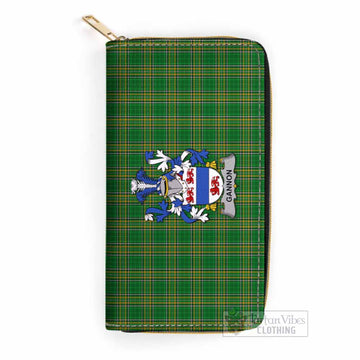 Gannon Irish Clan Tartan Women's Leather Wallet with Coat of Arms One Size 19.7*10.5*3.5 cm - Tartan Vibes Clothing