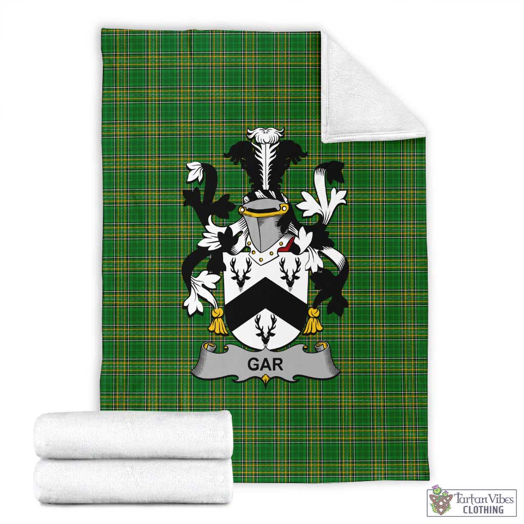 Gar Irish Clan Tartan Blanket with Coat of Arms X-Large 59 x 79 inches 150 x 200 cm - Tartan Vibes Clothing